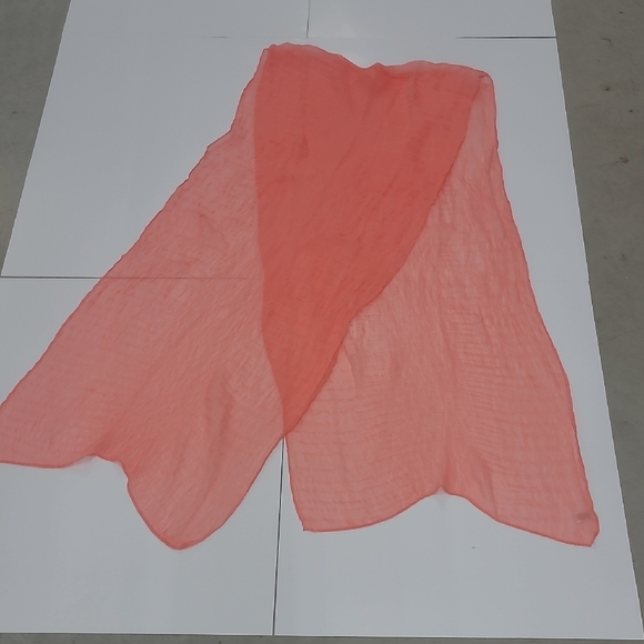 Scarf Pastel Peach Solid Color Sash Belt Lightweight Coastal Cool Resortwear - Picture 4 of 9